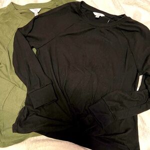 Two brand new with tags, women’s size large long sleeve tops.